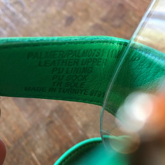 Steve Madden Palmer Platform Sandal Womens 11 Bright Green Cork Chunky Retro 70s - Picture 10 of 10